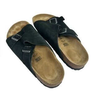 Birkenstock Zurich Sandal Black Suede Leather Size 38/ Women's 7-7.5